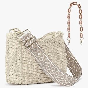 🆕 Handwoven Straw Purses for Women - Boho Crossbody Bag with Adjustable Strap